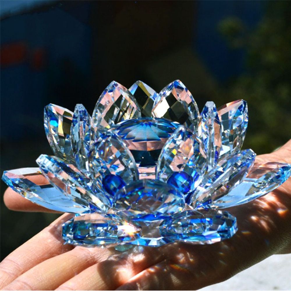 Crystal Lotus Flower Figurine  - Paper Weight Crystal review and price