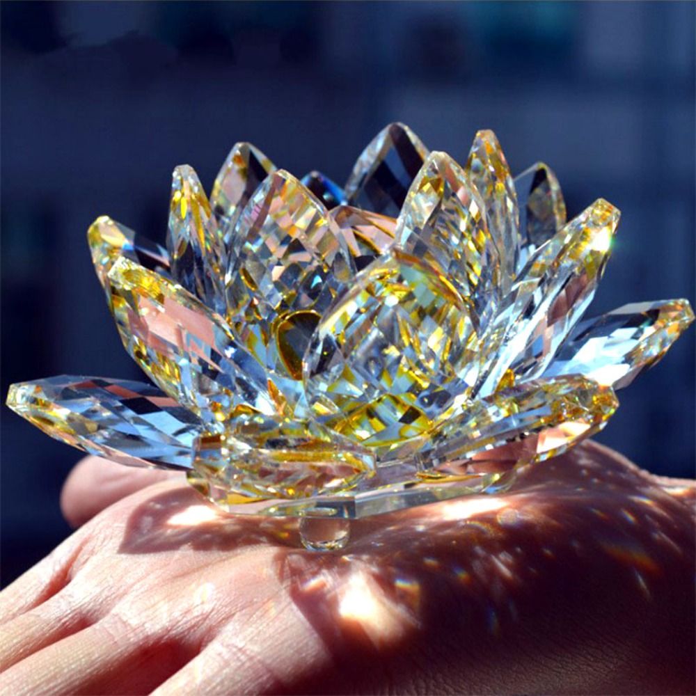 Crystal Lotus Flower Figurine  - Paper Weight Crystal review and price